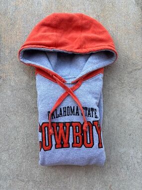 Oklahoma State Cowboys Gray and Orange Colorblock Hoodie